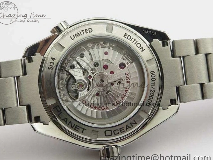 0415 Planet Ocean Pro 45mm OMF 1:1 Best Edition Orange Marker On SS Bracelet A8500 (Black Balance Wheel) Durable 8141